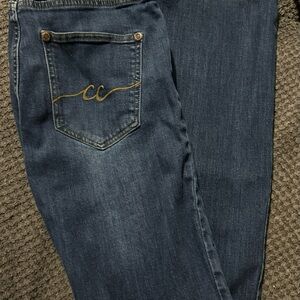 Dark Blue Jeans with Embroidered Pocket